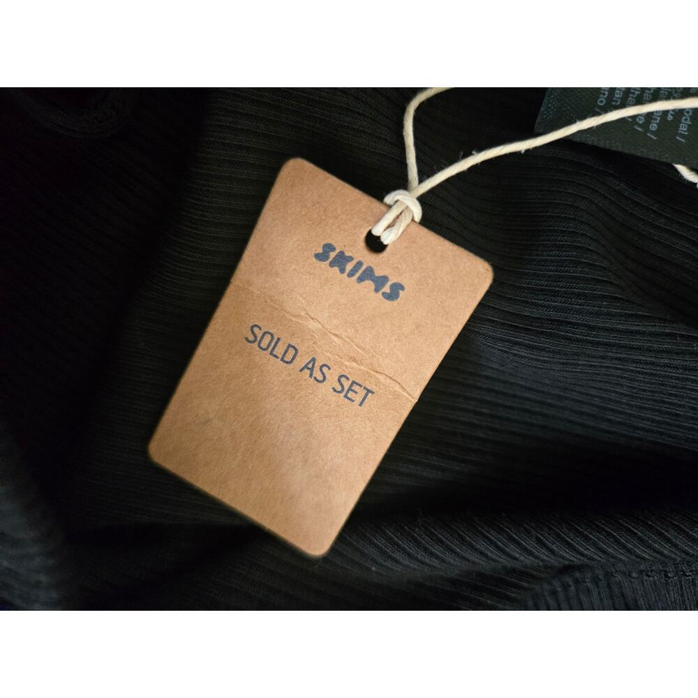 Skims Soft Lounge Rib Sleep Pants Size L Black NWT - Picture 7 of 12